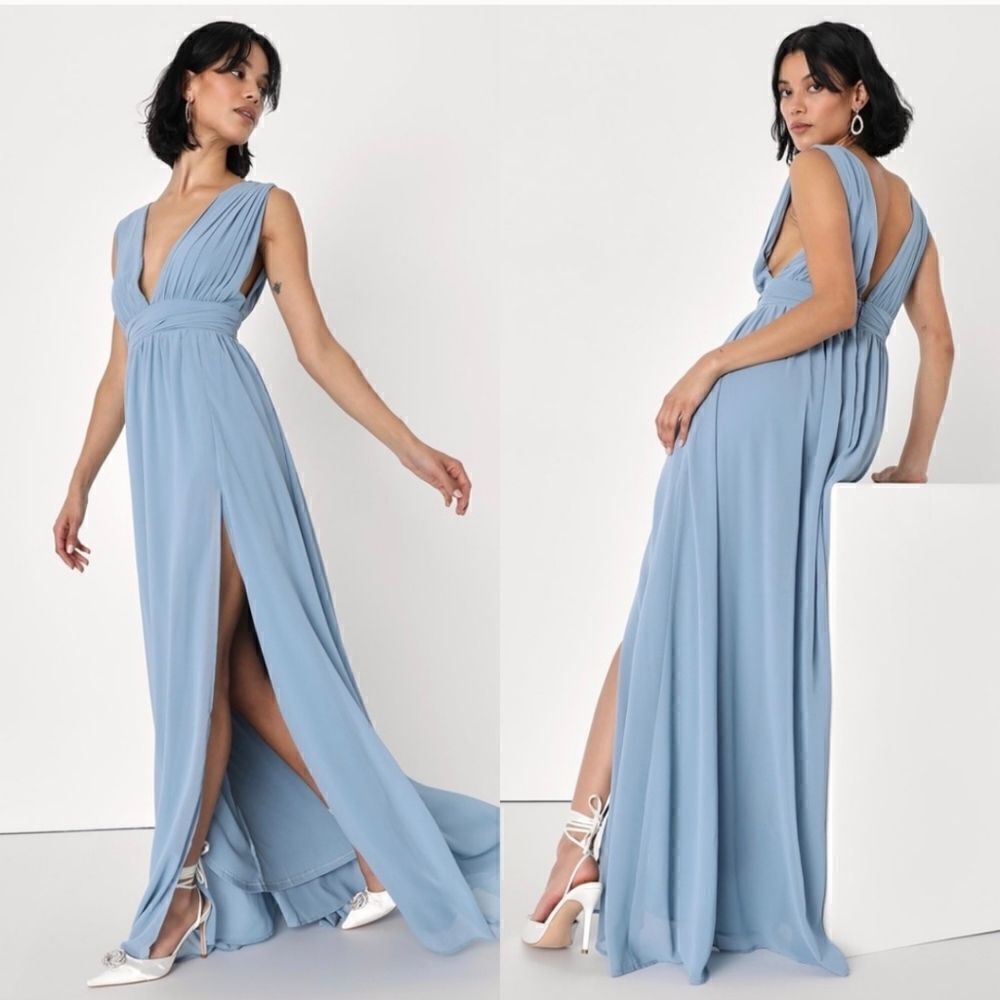 Lulu's Heavenly Hughes Maxi Dress-Light Blue